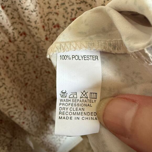 IMEKIS  Ditsy Cream Floral Print Ruffle Mini Flowy Cottagecore Dress NEW 2XL - Picture 8 of 9
